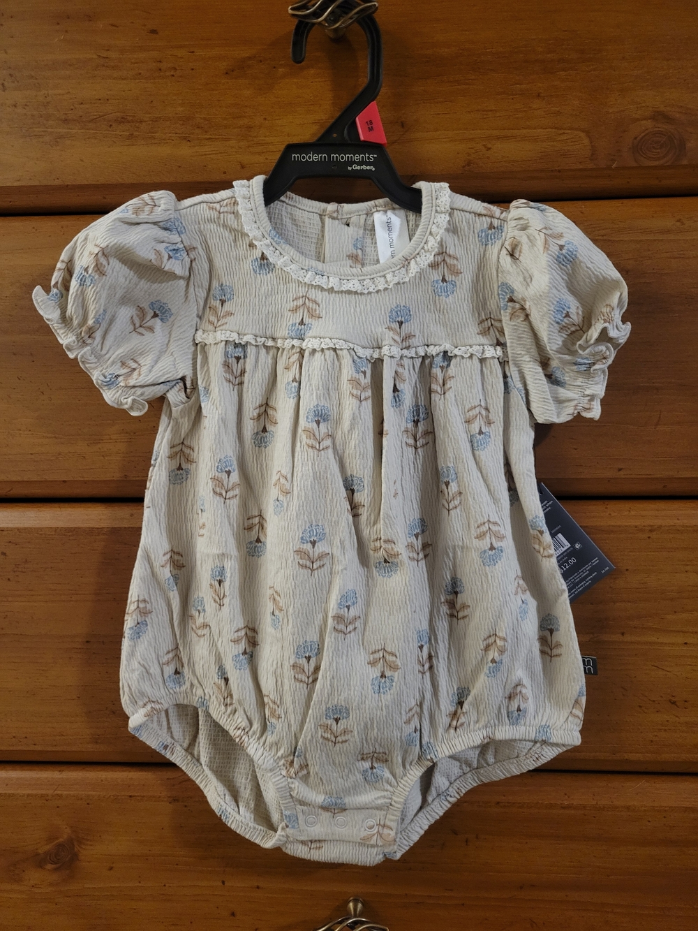 Modern Moments Cream Floral Bubble Romper